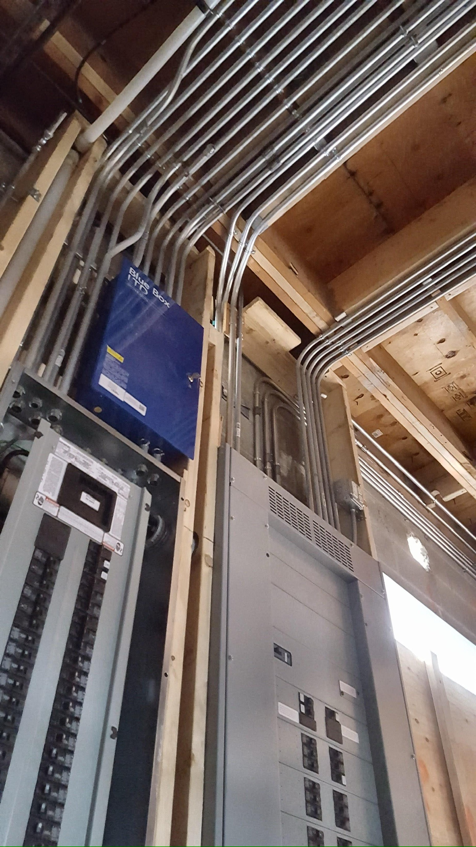 Commercial electrical panel and conduit rough-in by Elite Electric