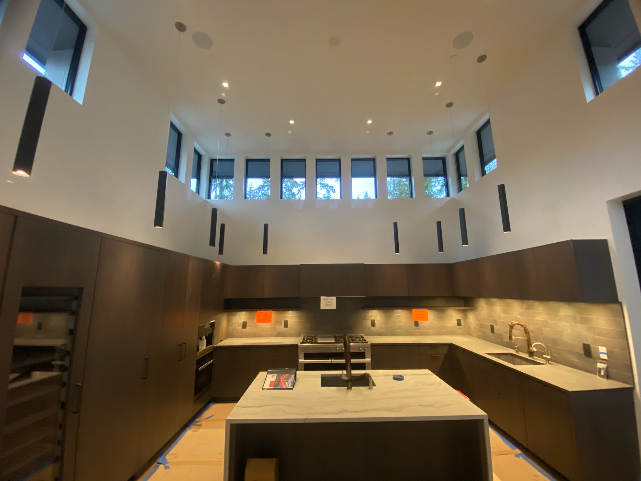 Custom home coffered ceiling lighting by Elite Electric
